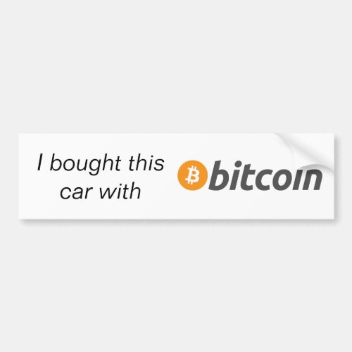 Bumpersticker _ I Bought This Car With Bitcoin Bumper Sticker