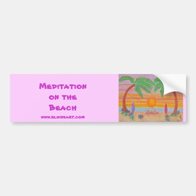 Bumpersticker - Meditation on the Beach Bumper Sticker (Front)