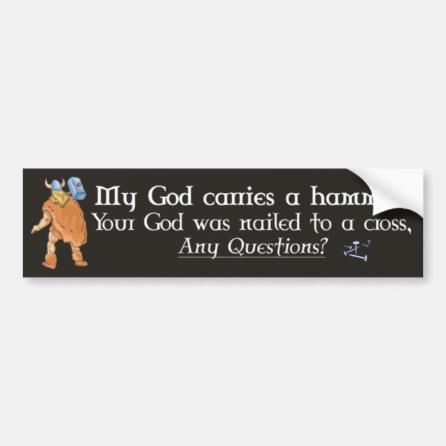 bumpersticker My God on Blk Bumper Sticker (Front)