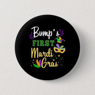 Bump's First Mardi Gras Pregnancy New Orleans Button