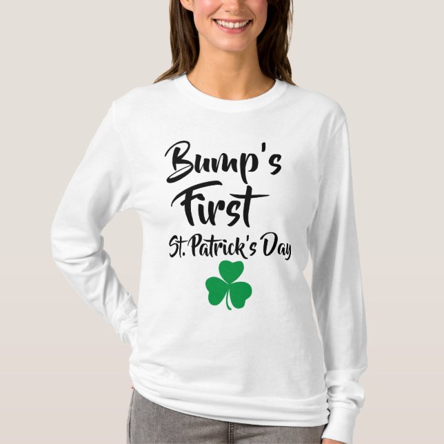 Bump's First St Patricks Day Shamrock Irish T-Shirt (Front)