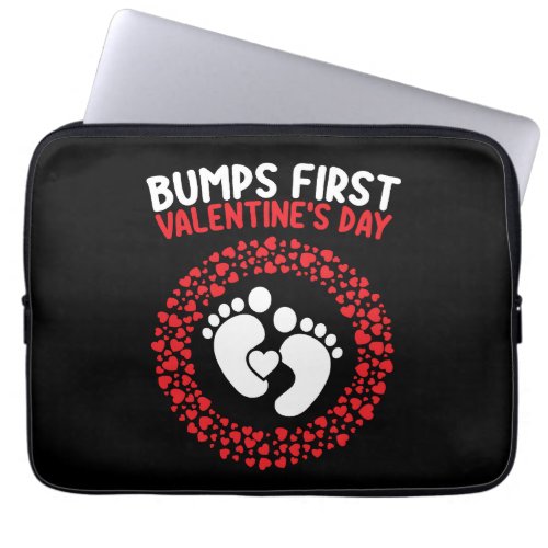 Bumps First Valentines Day Pregnancy Pregnant Mom Laptop Sleeve