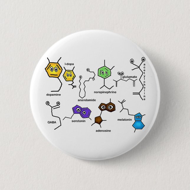 Bumpy Neurotransmitters Pinback Button (Front)