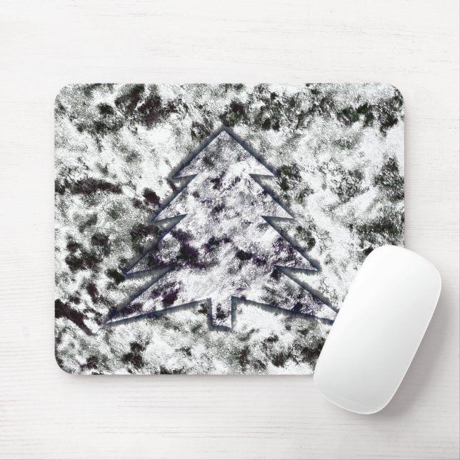 Bumpy spongy texture mix in gray white pine design mouse pad (With Mouse)
