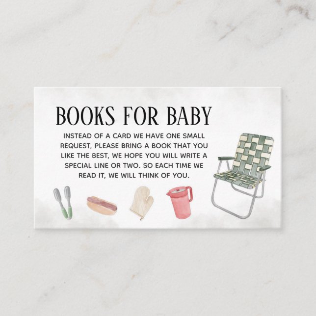 Bun and Burger Baby Shower Books for Baby Enclosure Card (Front)