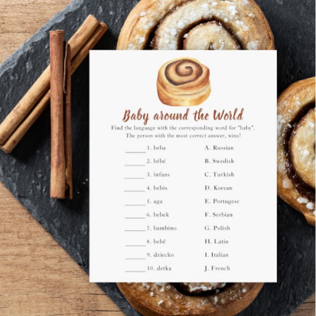Bun baby shower - Baby around the world game (Creator Uploaded)