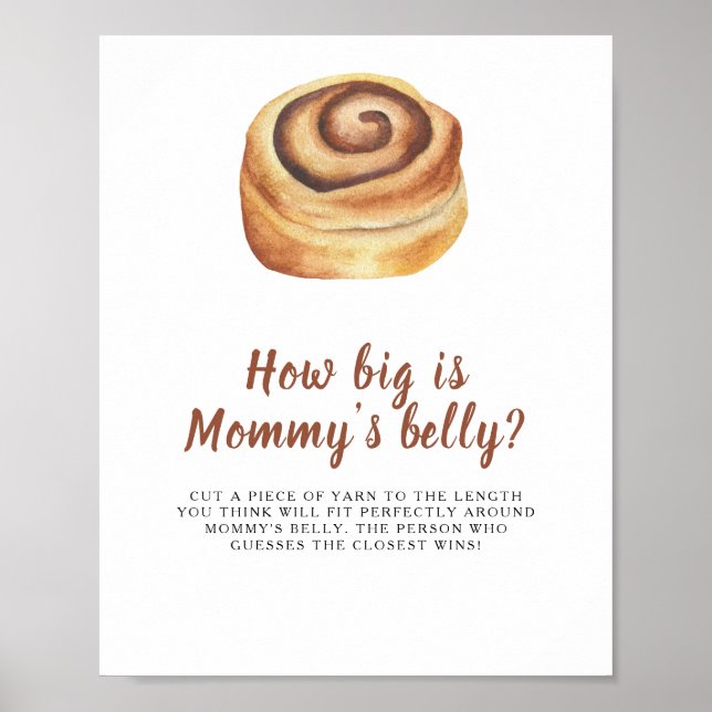 Bun baby shower How big is mommy's belly game  Poster (Front)