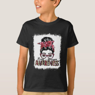 Bun Burgundy Ribbon Brain Aneurysm Awareness T-Shirt