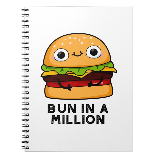 Bun In A Million Funny Burger Pun Notebook (Front)