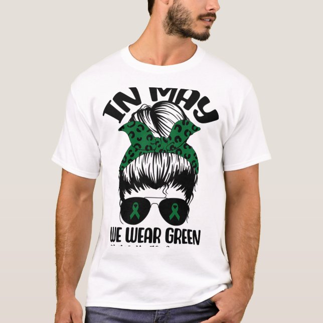 Bun In May We Wear Green Mental Health Awareness M T-Shirt (Front)