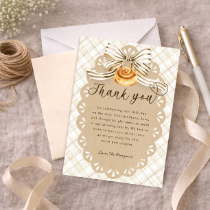 Bun in Oven Baby Shower Thank You Card Neutral