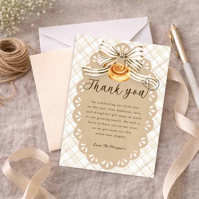 Bun in Oven Baby Shower Thank You Card Neutral (Thank You Card)