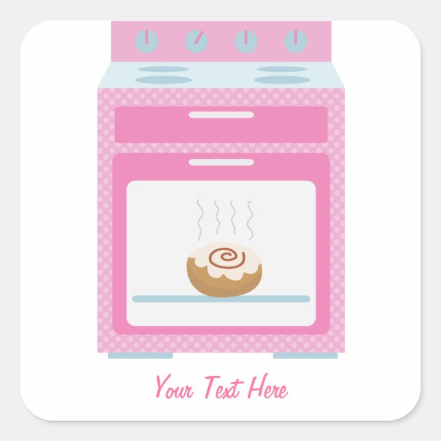 Bun In Oven (pink customizable) Square Sticker (Front)