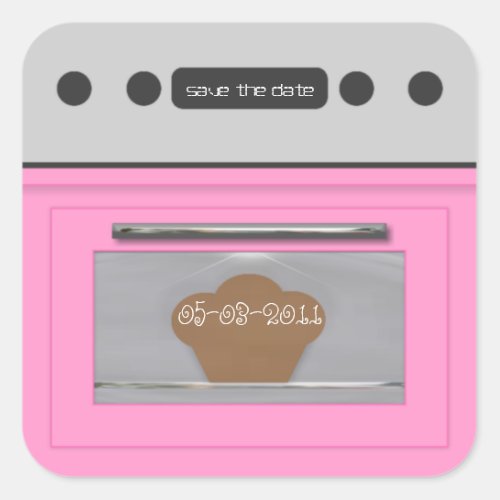 Bun in oven sticker_light pink square sticker