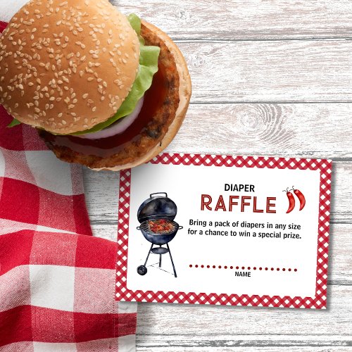 Bun In The Oven Baby_Q Barbeque Diaper Raffle Enclosure Card