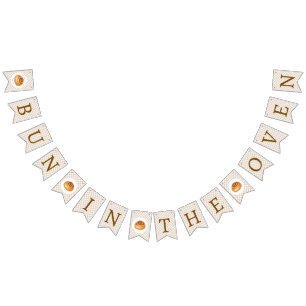 Bun In The Oven Baby Shower  Bunting Flags