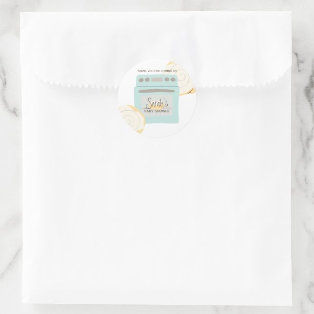 Bun in the Oven Baby Shower Classic Round Sticker (Bag)