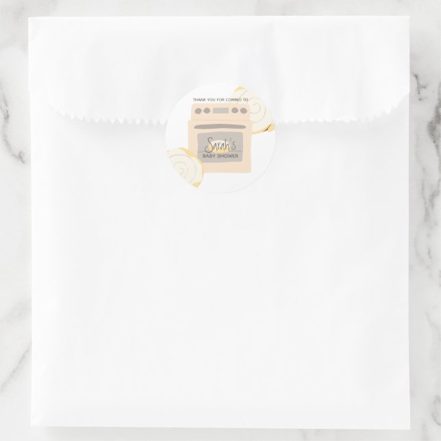 Bun in the Oven Baby Shower Classic Round Sticker (Bag)