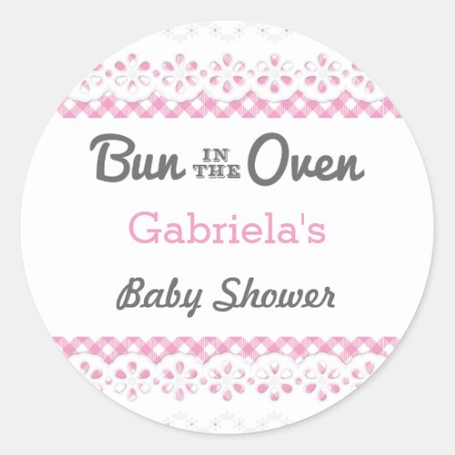 Bun In The Oven Baby Shower Favor Sticker