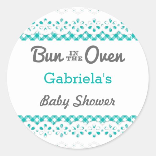 Bun In The Oven Baby Shower Favor Sticker