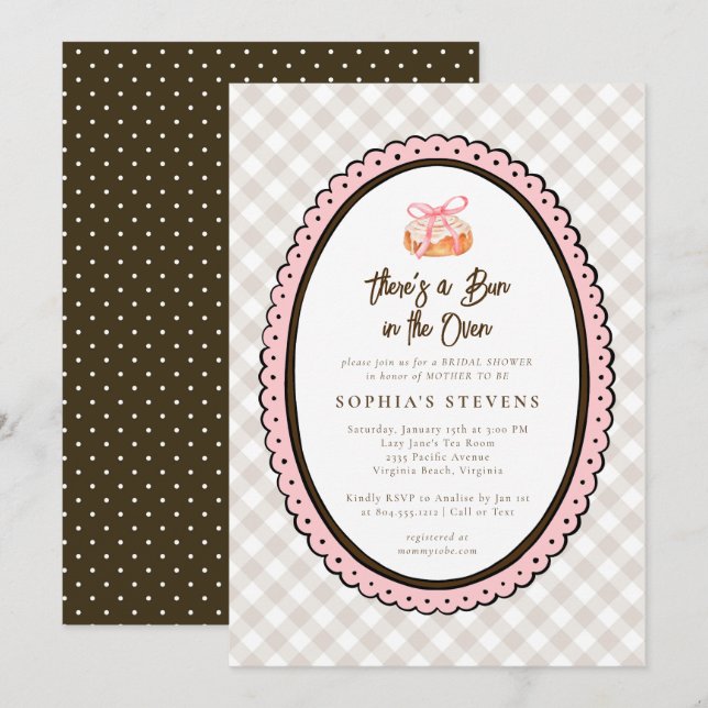Bun in the Oven Baby Shower Invitation  (Front/Back)