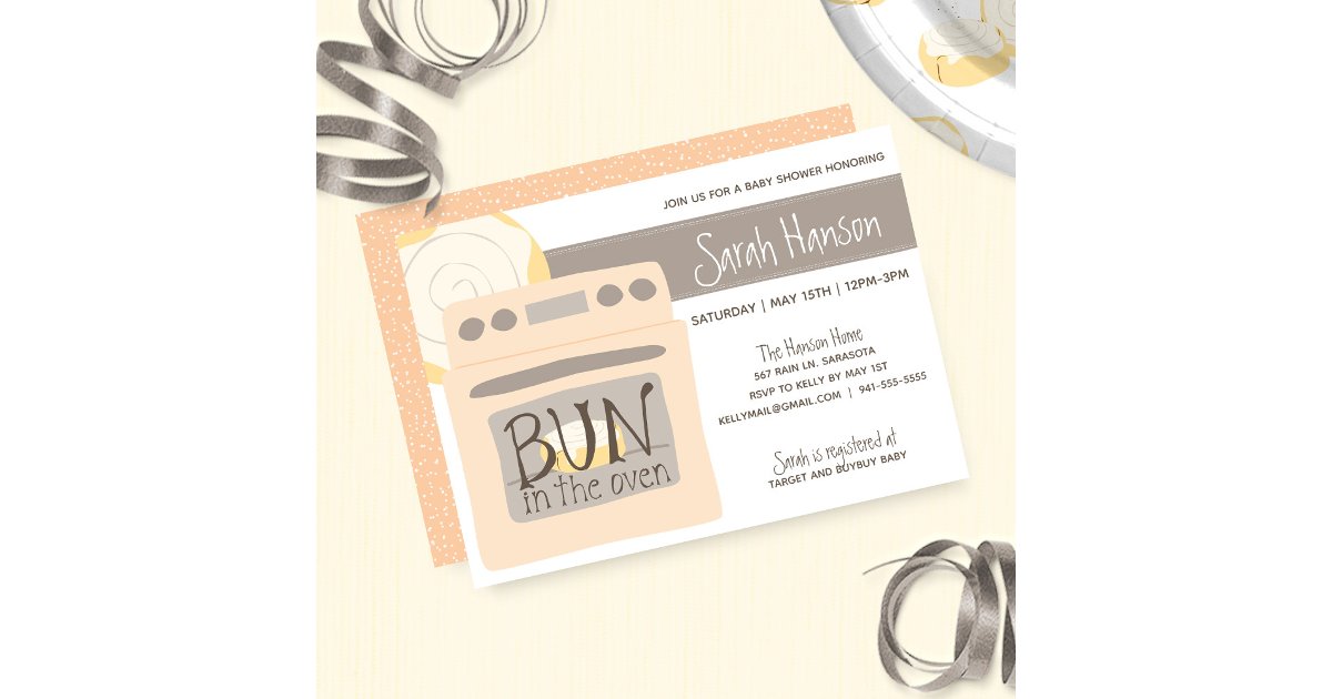 Bun in the Oven Baby Shower Invitation | Zazzle