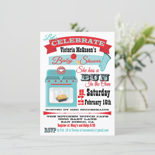 "Bun in the oven" Baby Shower Invitations | Zazzle