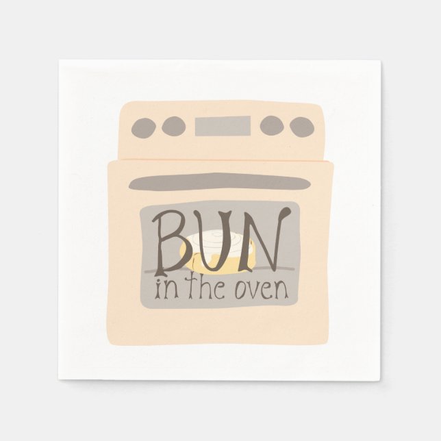 Bun in the Oven Baby Shower Napkins (Front)