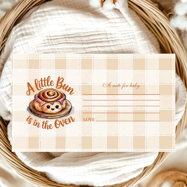 Bun in the Oven Baby Shower Note for Baby Enclosure Card (Creator Uploaded)
