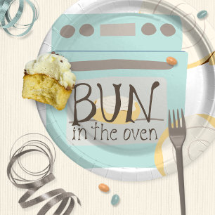 Bun in the Oven Baby Shower Paper Plates