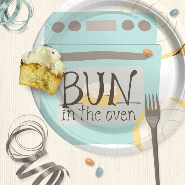 Bun in the Oven Baby Shower Paper Plates (Creator Uploaded)