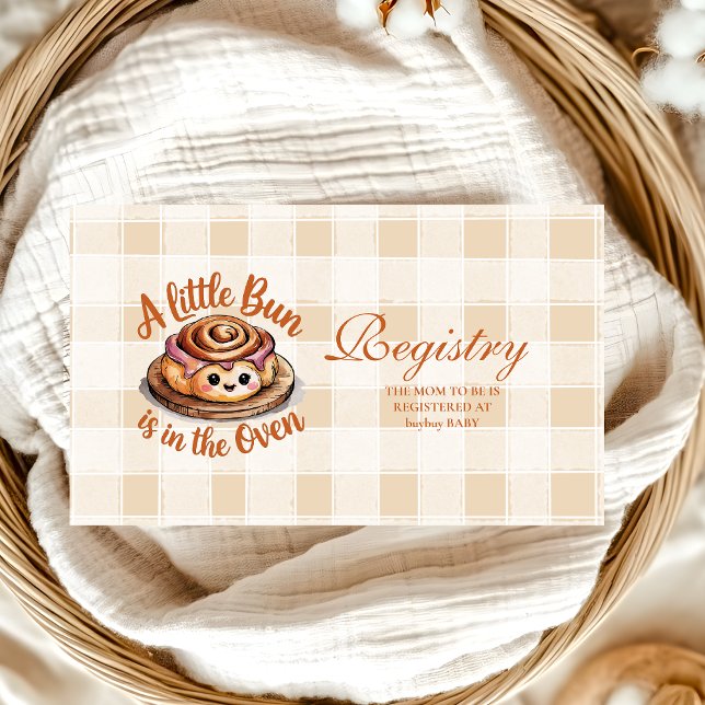 Bun in the Oven Baby Shower Registry Enclosure Card (Creator Uploaded)