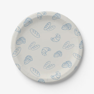 Bun in the Oven Baby Shower Rustic Bread Paper Plates