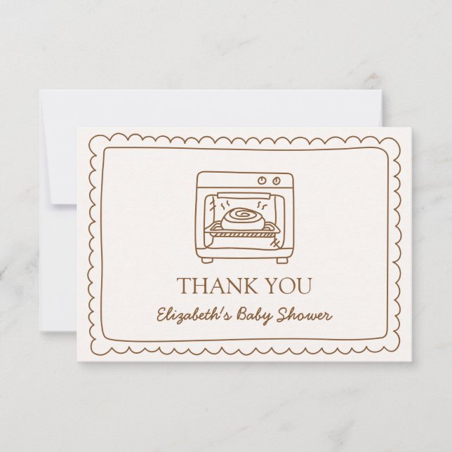 Bun in the Oven Baby Shower Thank you Card (Front)