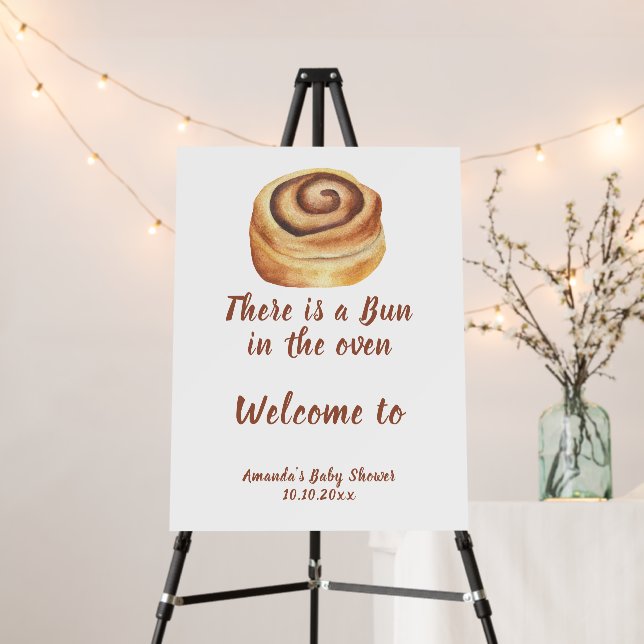 Bun in the oven Baby Shower Welcome Foam Board (In Situ (Stand))