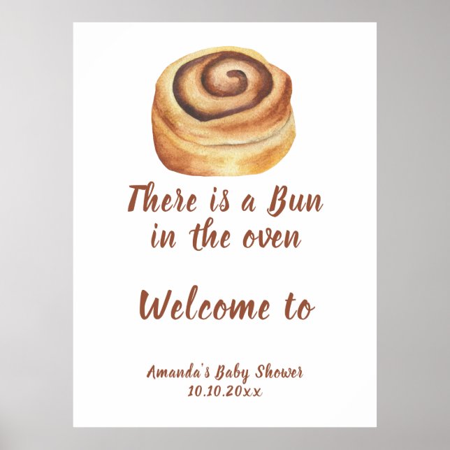 Bun in the oven Baby Shower Welcome Poster (Front)