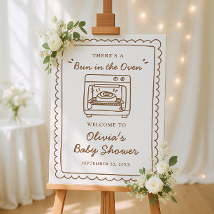 Bun in the Oven Baby Shower Welcome Sign