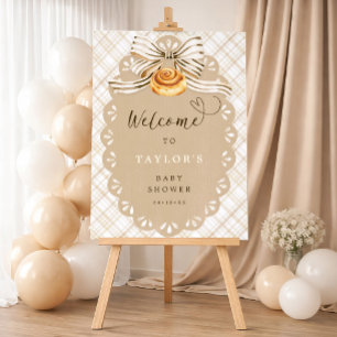 Bun in the Oven Baby Shower Welcome Sign Neutral