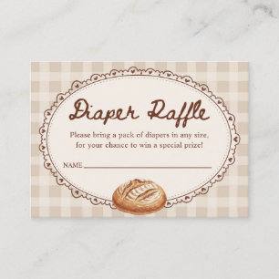 Bun in the Oven Bakery Baby Shower Diaper Raffle Enclosure Card