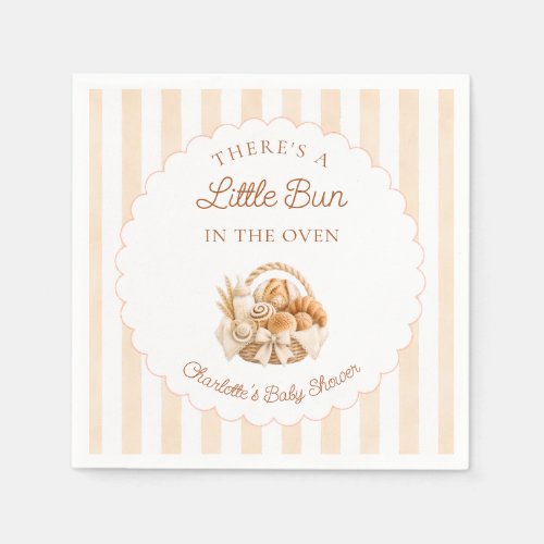 Bun in the Oven Bakery Bread Baby Shower Napkins