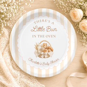 Bun in the Oven Bakery Bread Baby Shower Paper Plates