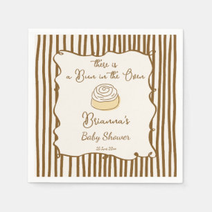 Bun in the oven baking baby shower monogrammed napkins