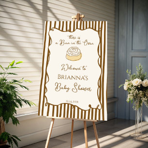 Bun in the oven baking baby shower welcome sign