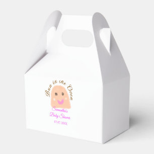 Bun in the oven beige dumpling baby shower pink br favor boxes
