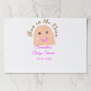 Bun in the oven beige dumpling baby shower pink br paper pad