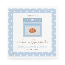 Bun In The Oven Blue Baby Boy Baby Shower Napkins