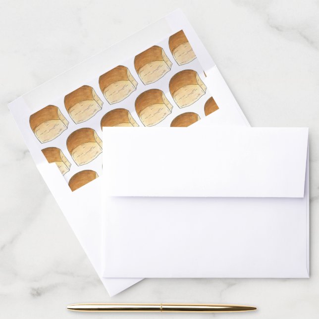 Bun in The Oven Bread Dinner Roll Baby Shower Envelope Liner (Desk)