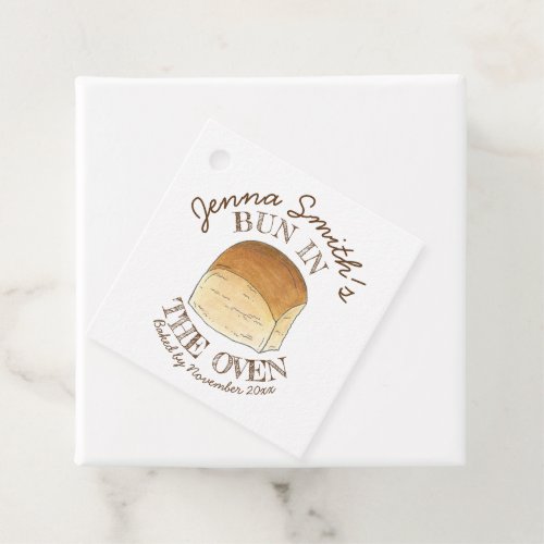 Bun in The Oven Bread Dinner Roll Baby Shower Favor Tags