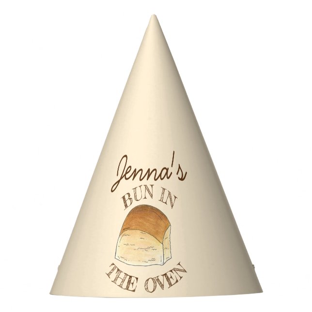 Bun in The Oven Bread Dinner Roll Baby Shower Party Hat (Front)