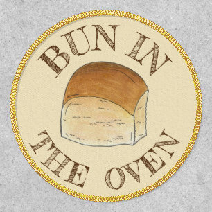 Bun in The Oven Bread Dinner Roll Expecting Baby Patch
